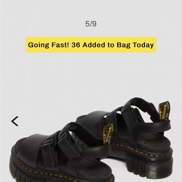 DOC MARTENS RICKI NAPPA LUX LEATHER 3-STRAP PLATFORM SANDALS - Picture 5 of 12